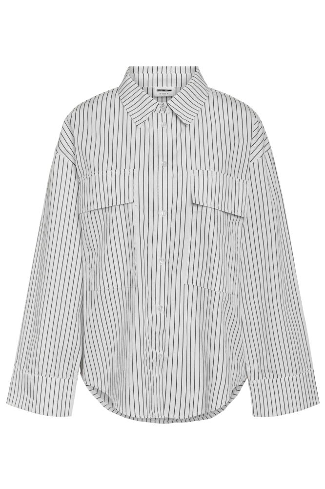 NMFREJA L/S SHIRT WVN NOOS 27034821 Bright White/BLACK